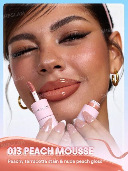 Тінт-плівка та блиск для губ 2-в-1 SHEGLAM Line To Shine Peel-Off Lip Stain & Gloss Duo 013 Peach Mousse 499/230/88963 фото