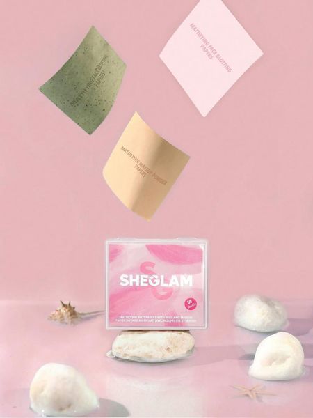 Матирующие салфетки для лица MATTIFYING BLOT PAPERS WITH PUFF Sheglam 185нрго фото
