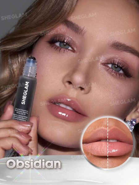Олія для губ з роликовим аплікатором SHEGLAM Crystal Intentions Protection Mantra Roller Lip Oil Obsidian 499/230/88963 фото